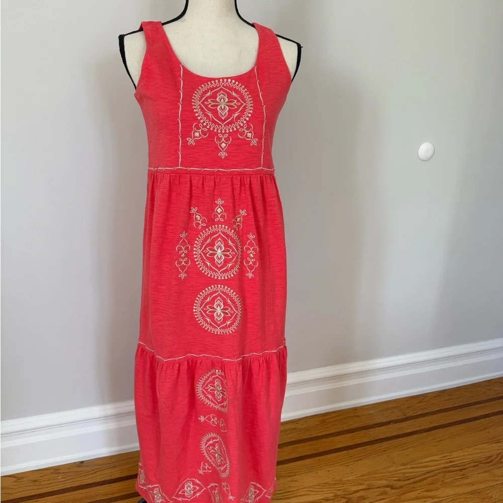 J. Jill Red and White Tiered Maxi Sundress - Picture 1 of 5